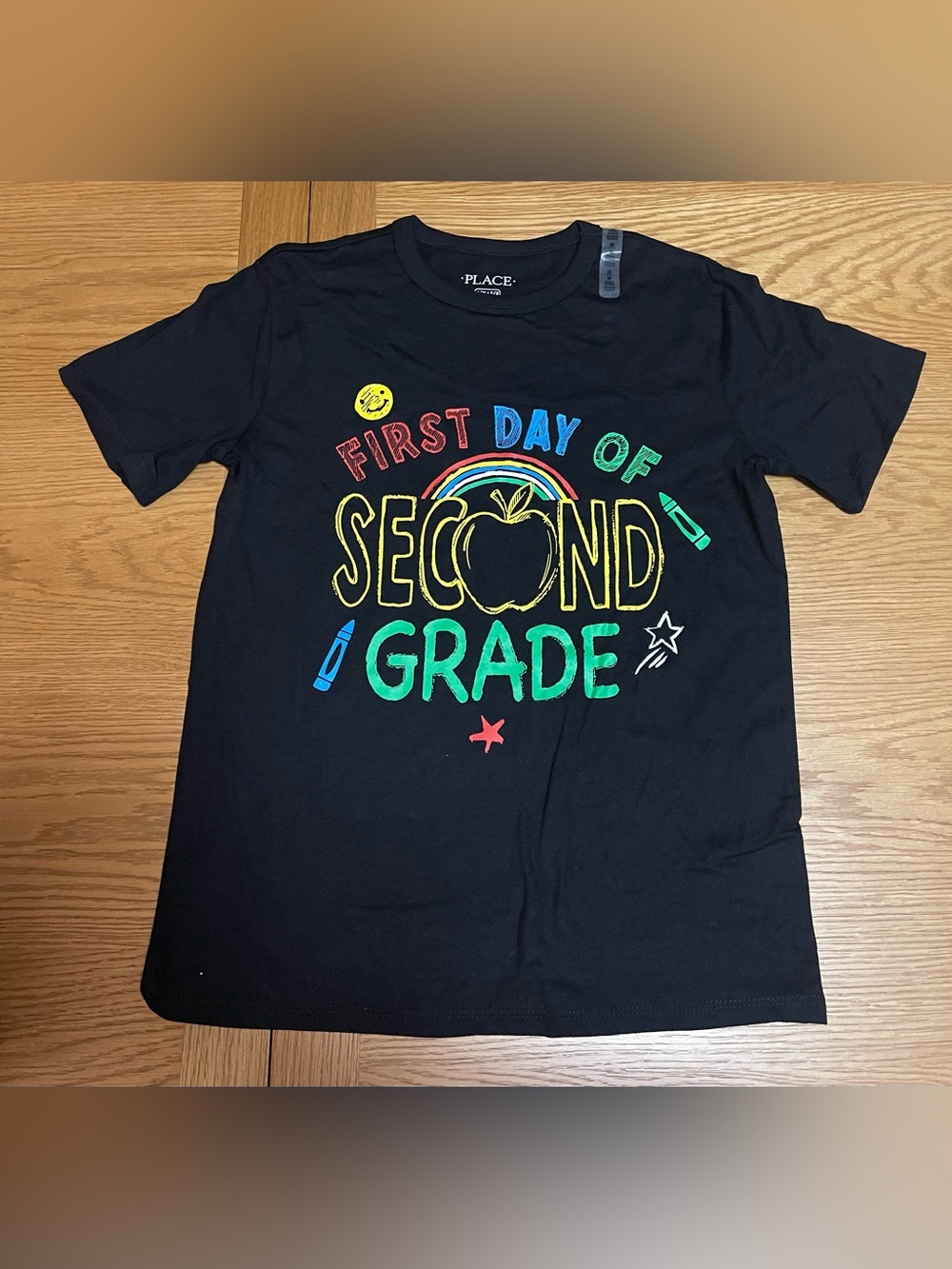 Children’s Place Black 'First Day of Second Grade' Colorful School Graphic Tee